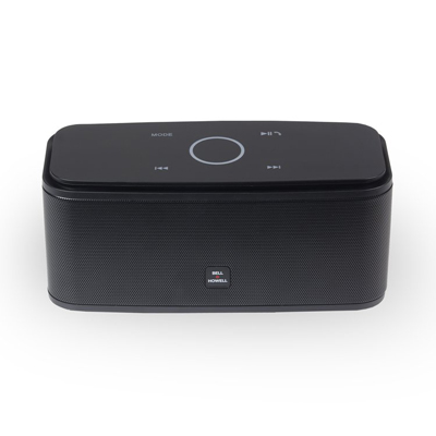 BELL + HOWELL<sup>&reg;</sup> Bluetooth Wireless Speaker - Ideal for your home, desktop or even for relaxing outdoors. The dual 3 watt speakers (6 watts total) have a rich, full range sound that will amaze you. Solid construction. Item Dimensions :  6.6”L x 3.0”W x 2.7”H. Item Weight: 1.2 lbs.